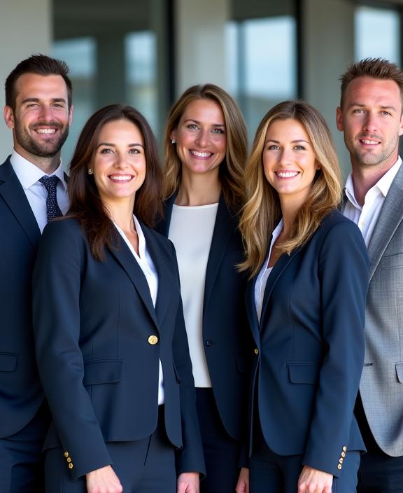A professional portrait of the Bluestone Builders leadership team