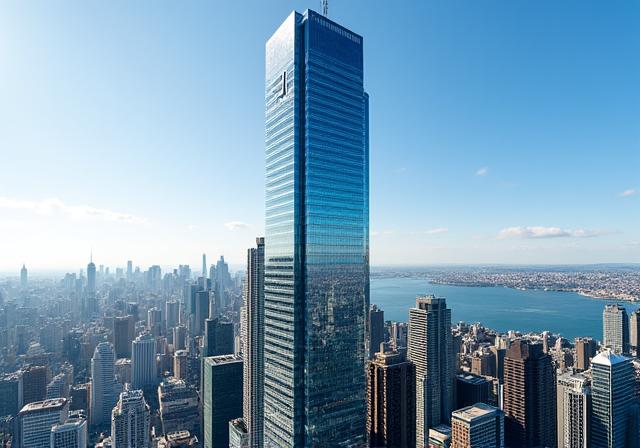 The completed Macquarie Tower against the city skyline