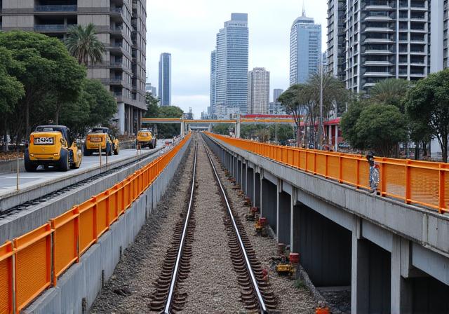 Construction work on the Parramatta Light Rail Extension